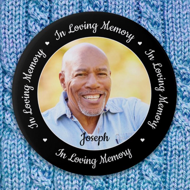 Funeral In Loving Memory Custom Photo Memorial 2 Inch Round Button (Creator Uploaded)