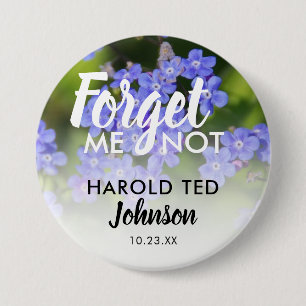 Funeral In Loving Memory   Forget-Me-Not 3 Inch Round Button