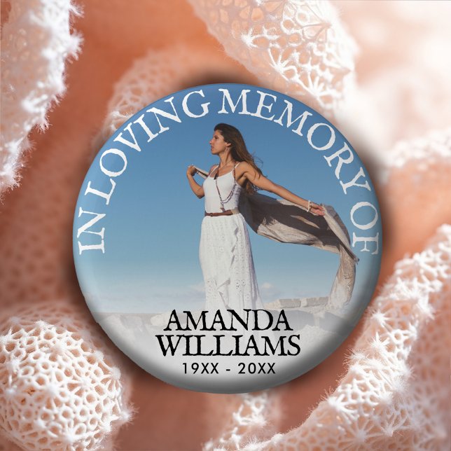 Funeral In Loving Memory Photo 2 Inch Round Button (Creator Uploaded)