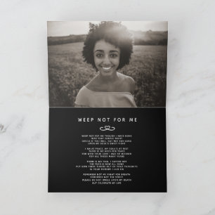 Funeral in our hearts forever black poem card