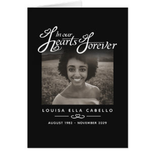 Funeral in our hearts forever black poem card