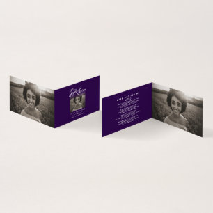Funeral in our hearts forever purple poem card