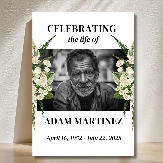 Funeral Invitation Celebration Of Life Floral (Creator Uploaded)