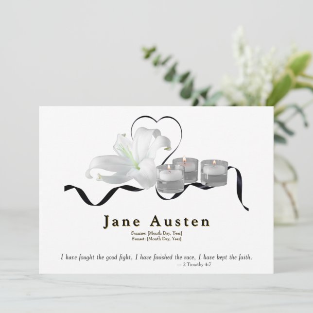 Funeral Invitation - Editable  (Standing Front)