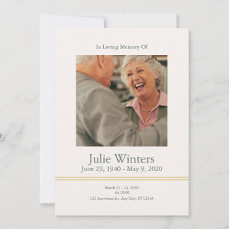 Funeral Invitation Template – Beige & Green