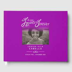 Funeral keepsaké livre d'invités dans nos coeurs m