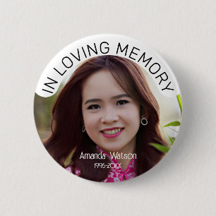 Funeral Keepsake Photo Memorial Tribute 2 Inch Round Button