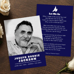Funeral let me go white dove prayer / poem card