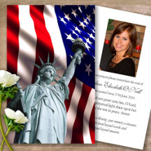 Funeral Liberty Memorial Prayer Sympathy Cards