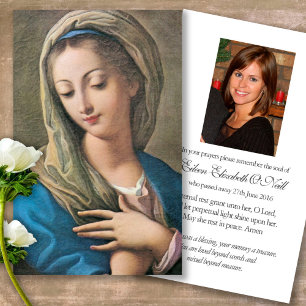 Funeral Loss Beautiful Mary Prayer Sympathy Cards