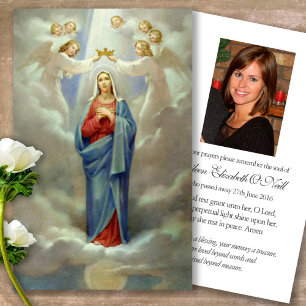 Funeral Loss Glory Mary Prayer Sympathy Cards