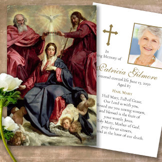 Funeral Loss Mary Coronation Prayer Sympathy Cards