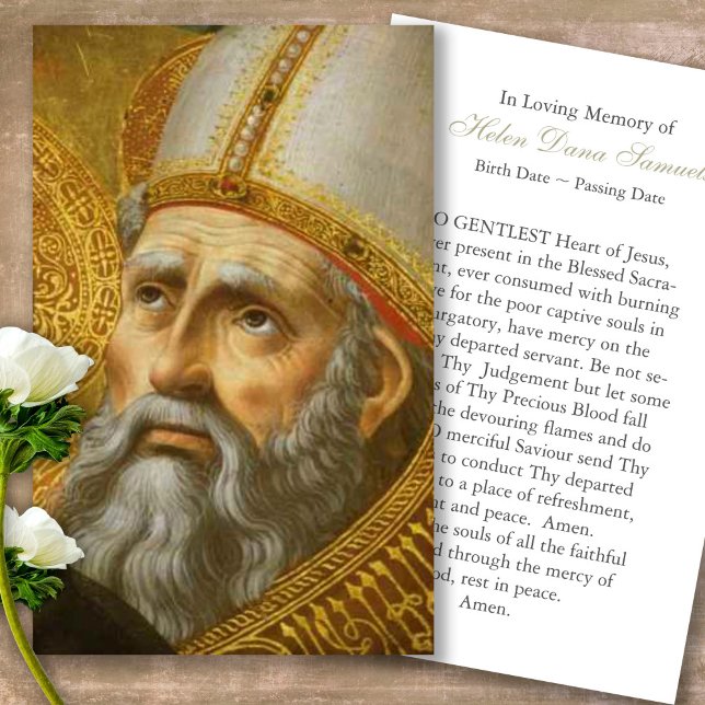 Funeral Loss St Augustine Prayer Sympathy Cards (catholic, religious, celebration of life, in loving memory of, prayer cards for bereavement)