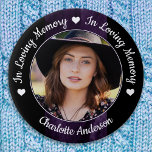 Funeral Loving Memory Photo Purple Marble Memorial 3 Inch Round Button<br><div class="desc">Honour your loved one with a custom photo memorial funeral button. This unique memorial keepsake funeral button is the perfect gift for yourself, family or friends to pay tribute to your loved one. We hope your memorial button will bring you peace, joy and happy memories. Quote "In Loving Memory". Customize...</div>