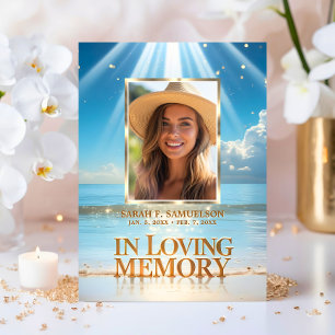 Funeral Mass Service Prayer Thank You Photo Beach Card