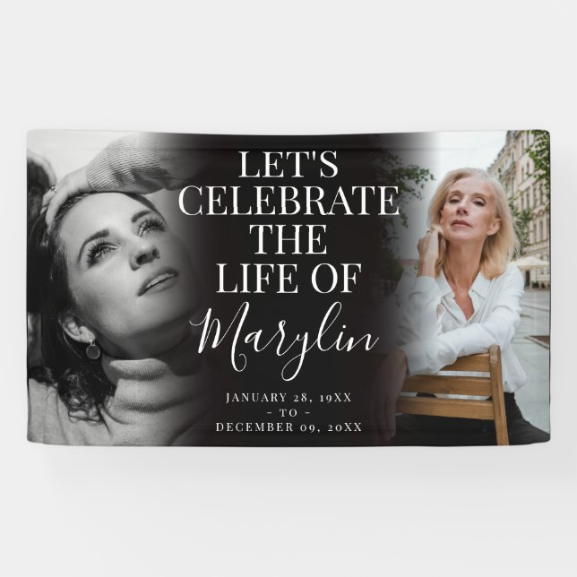 Funeral Memorial Before & After Photo Banner (Horizontal)