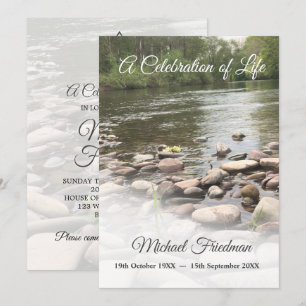 Funeral Memorial  Celebration of Life Jewish Invitation