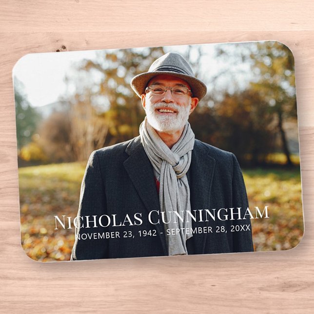 Funeral Memorial Classic Custom Photo Card Magnet (Creator Uploaded)