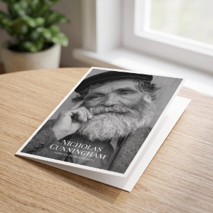 Funeral Memorial Classic Simple Photo and Message Thank You Card