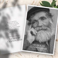 Funeral Memorial Classic Simple Photo and Message