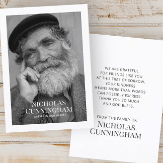 Funeral Memorial Classic Simple Photo Prayer Card