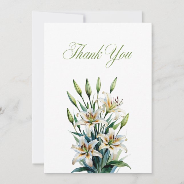  Funeral Memorial Elegant Memorial Thank You Card (Front)
