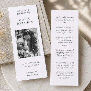 Funeral Memorial   In Loving Memory Bookmark Card