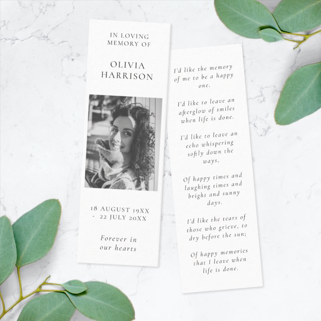 Funeral Memorial | In Loving Memory Bookmark Card (Creator Uploaded)