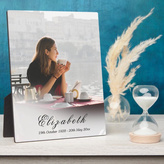 Funeral Memorial In Loving Memory  Photo Plaque (Side)