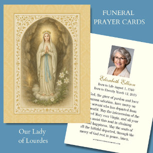 Funeral Memorial Mary Lourdes Gold Vintage