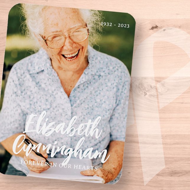 Funeral Memorial Modern Simple Photo Card Magnet (Creator Uploaded)