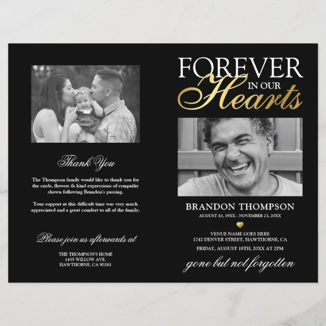 Funeral Memorial Order of Service Photo Program (Front)