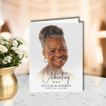 Funeral Memorial Photo Folded Thank You Card<br><div class="desc">A simple folded thank you card features a your loved one's photo on the front with their name and birth-death dates. The inside features a sample message on the right side you can use or change to your own words and room to add any additional information on the left side....</div>