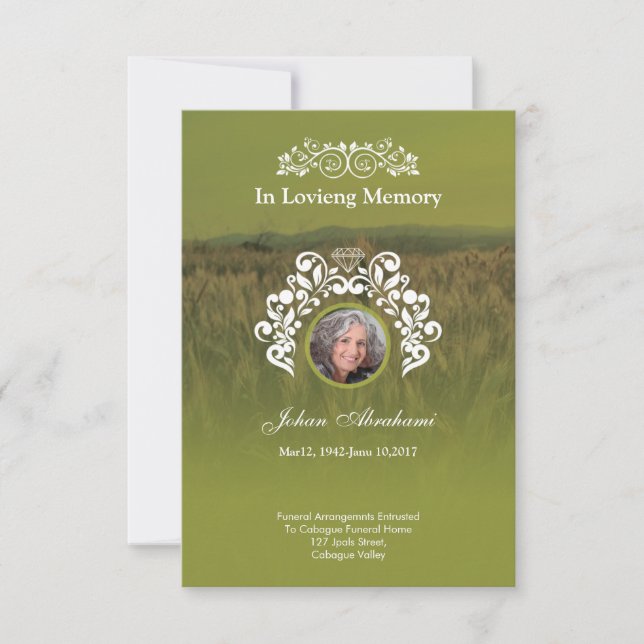 Funeral Memorial Prayer Card (Front)