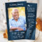 Funeral Memorial Prayer Card Blue Marble Photo 