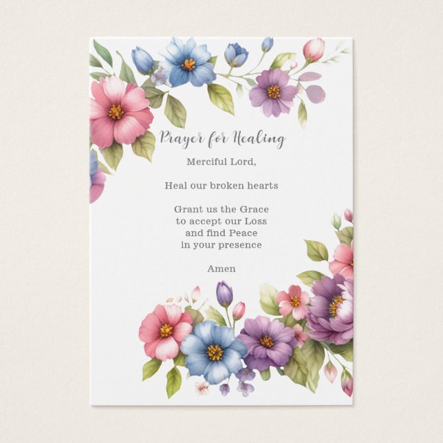 Funeral / Memorial Prayer for Healing (Front)