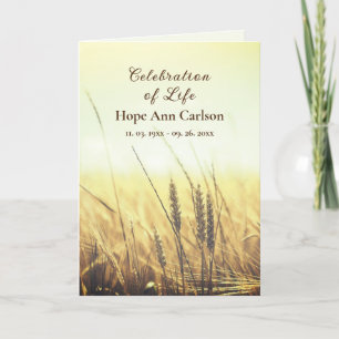 Funeral Memorial Service Program Wheat Field
