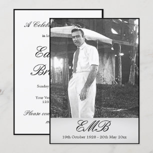 Funeral Memorial Simple Photo Invitation