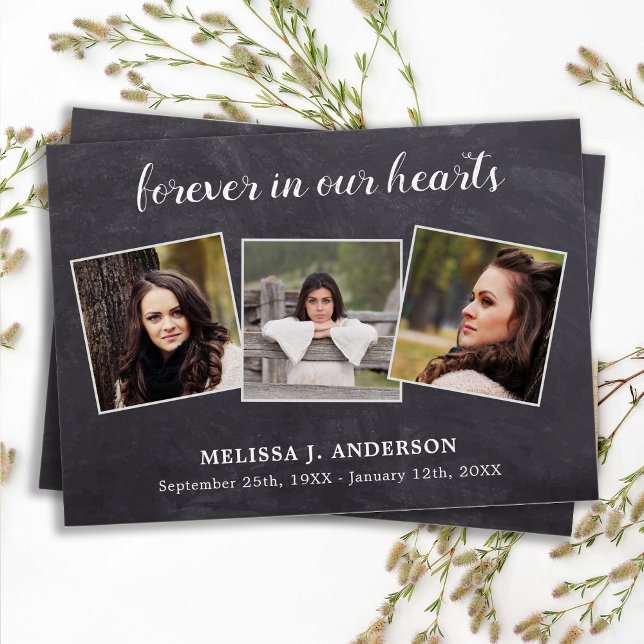 Funeral Memorial Sympathy 3 Photo Prayer Card (Creator Uploaded)