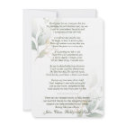 Funeral Memorial Sympathy Poem Prayer Thank You