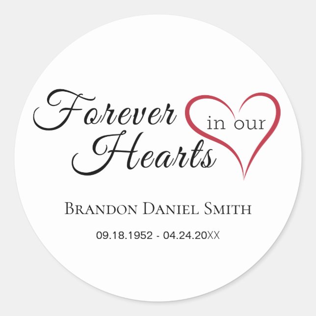 Funeral Memorial Sympathy Sticker (Front)