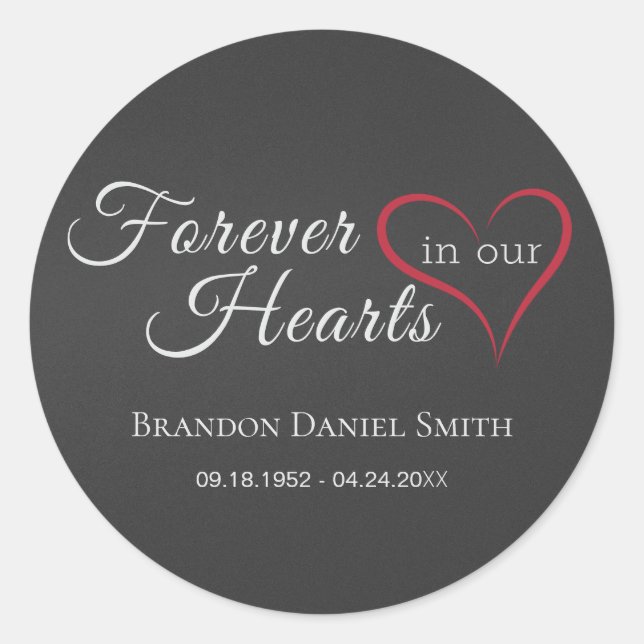 Funeral Memorial Sympathy Sticker (Front)