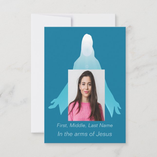 Funeral Memorial Thank you Jesus Card (Front)