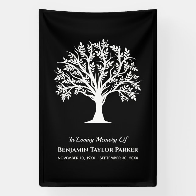 Funeral Memorial Tree Of Life Bereavement Sympathy Banner (Vertical)