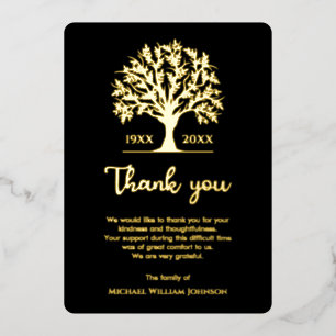 Funeral Memorial Tree Of Life Black And Gold