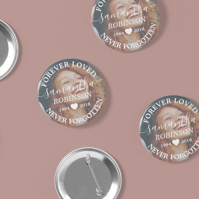 Funeral Memorial Vigil Photo 2 Inch Round Button (Creator Uploaded)