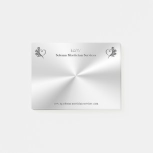 Funeral Mortician Services, Heart and Roses Post-it Notes