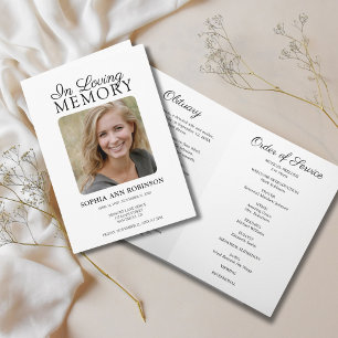 Funeral Obituary Order of Service Photo Program