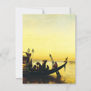 Funeral of a Mummy on the Nile by Frederick Arthur Postcard