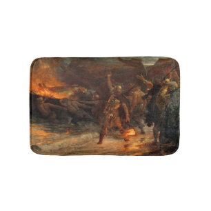 Funeral of a Viking (by Frank Dicksee) Bath Mat